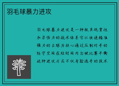 羽毛球暴力进攻